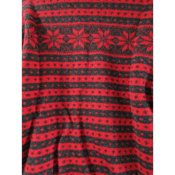 Bouviac Norway Fair Isle Oversize Unisex Sweater Medium EUC Wool Red Charcoal - Picture 15 of 16
